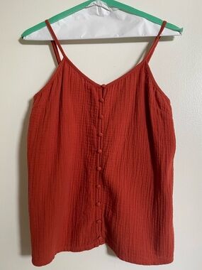 Dolan Red Button-front tank top